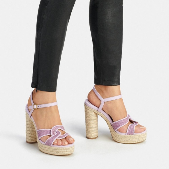 Coach Shoes Coach Purple Talina Espadrille Platform Heel Sandals